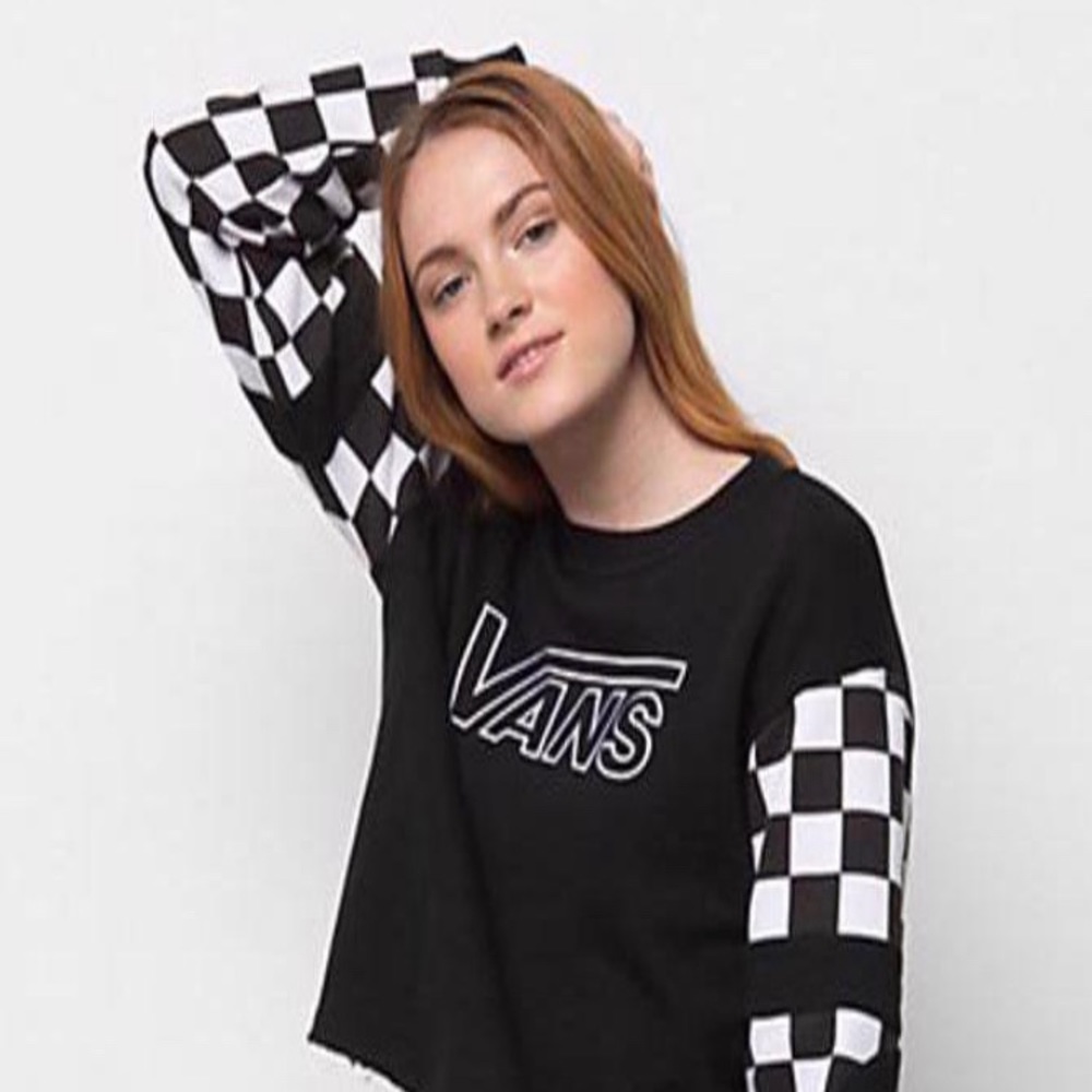 VANS Women’s  BMX CREW FLEECE Pullover Checker - Picture 4 of 8
